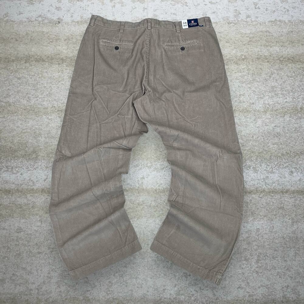 Vintage Y2K Chaps Corduroy Pants 38x30 Baggy Wide Leg Fit Tan Cotton NWT